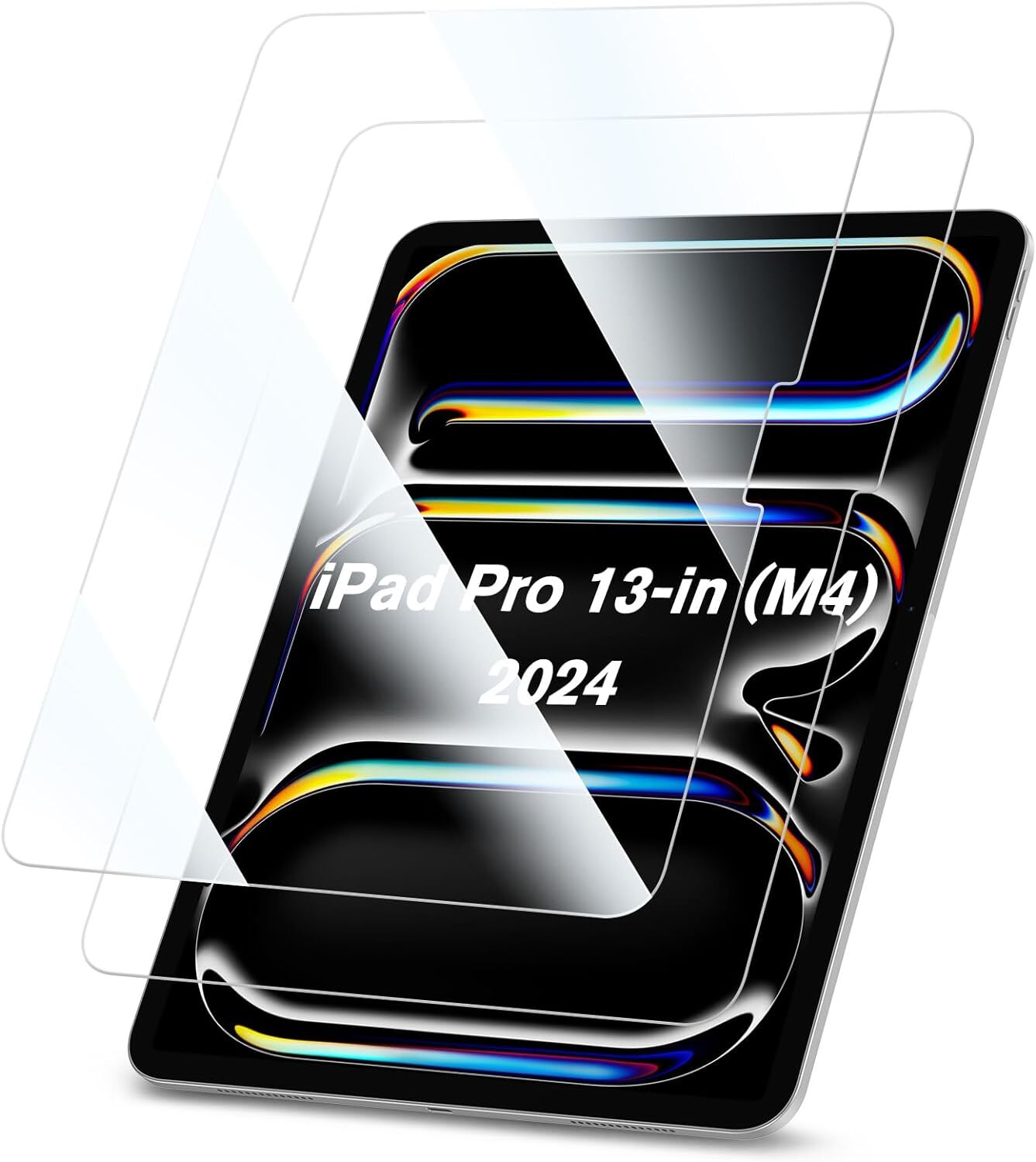 2-Pack Tempered Glass Screen Protector for iPad Pro 13-inch M4 2024 Anti Scratch