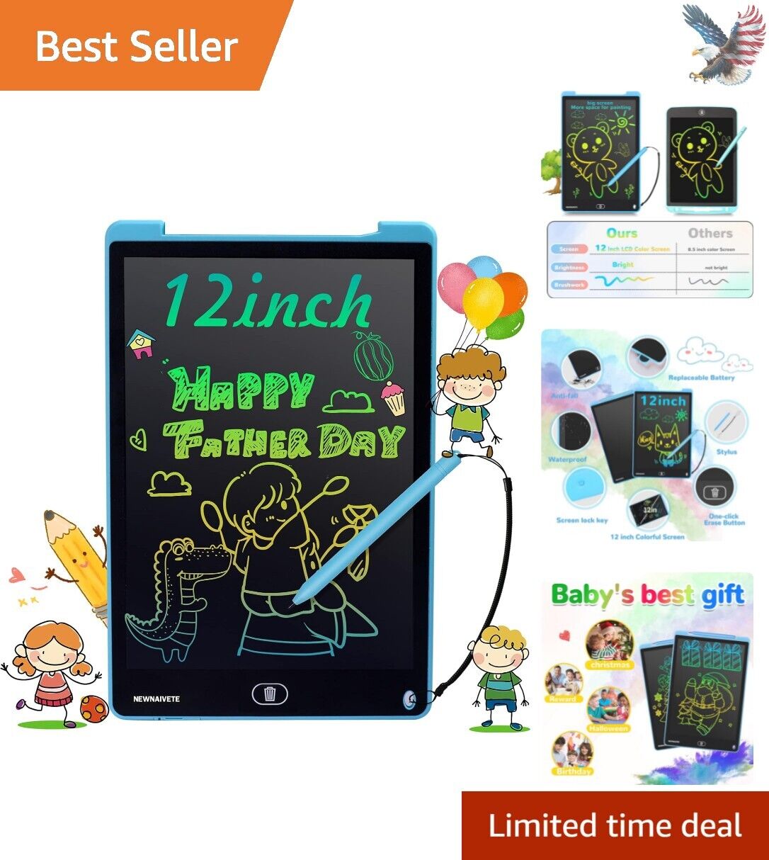 12 Inch Colorful LCD Writing Tablet for Creative Kids - Educational Doodle Pad