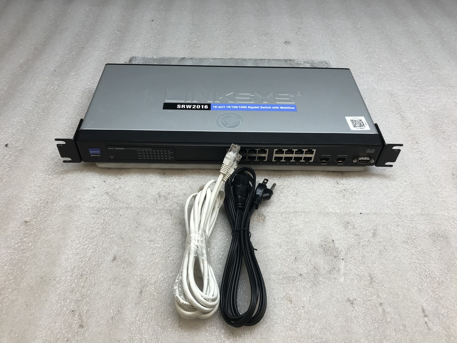 Linksys SRW2016 16-Port Gigabit Managed Switch 2x SFP WebView Rackmount
