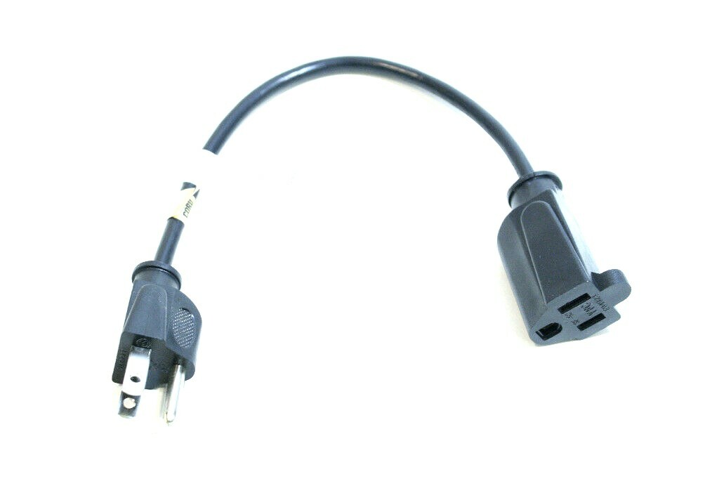 Footlong 1' short extension cord patch for power strips fits large AC adapters