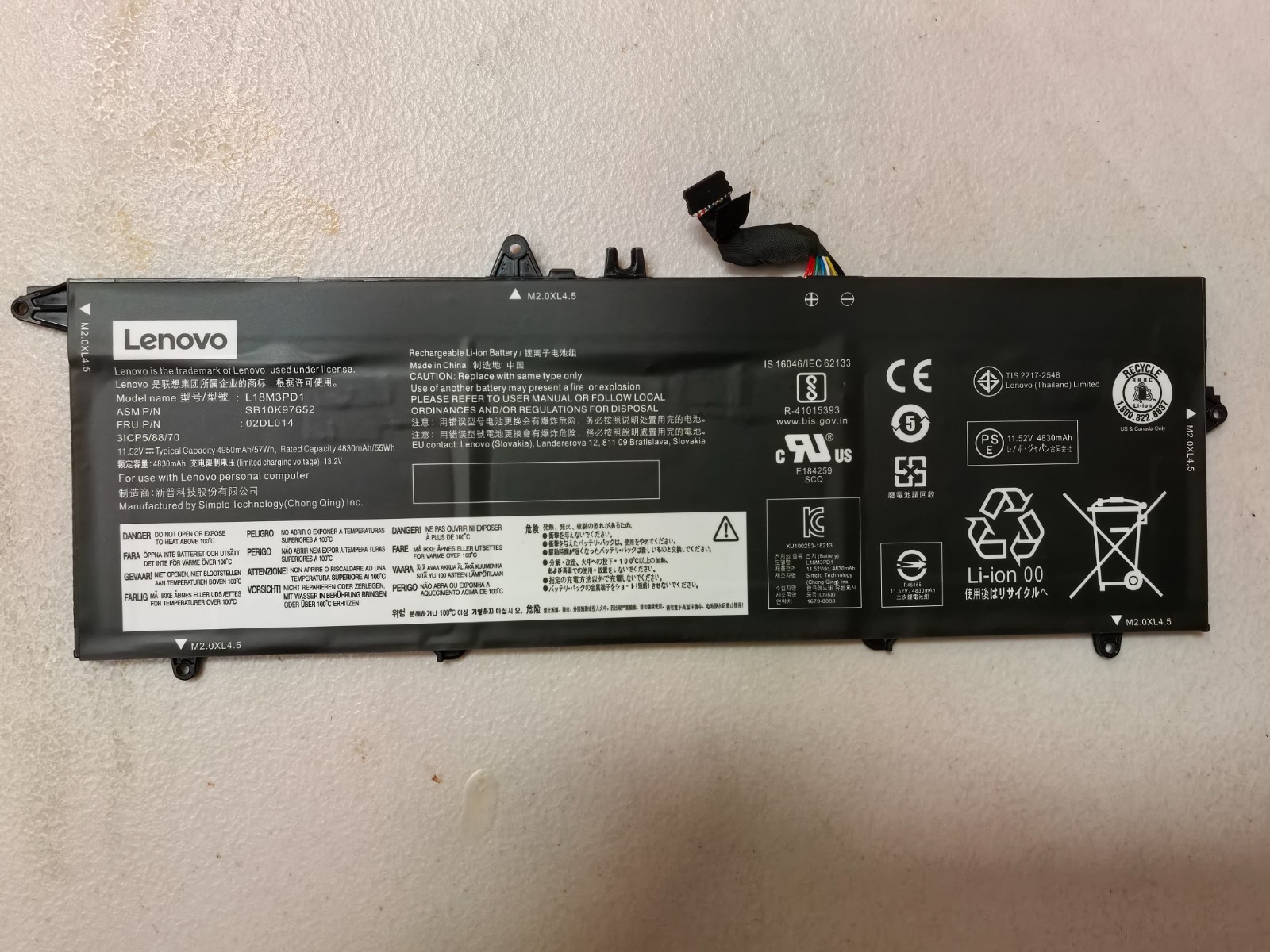 Genuine NEW L18L3PD1 L18M3PD1 L18C3PD2 Battery for Lenovo ThinkPad T490s T495s
