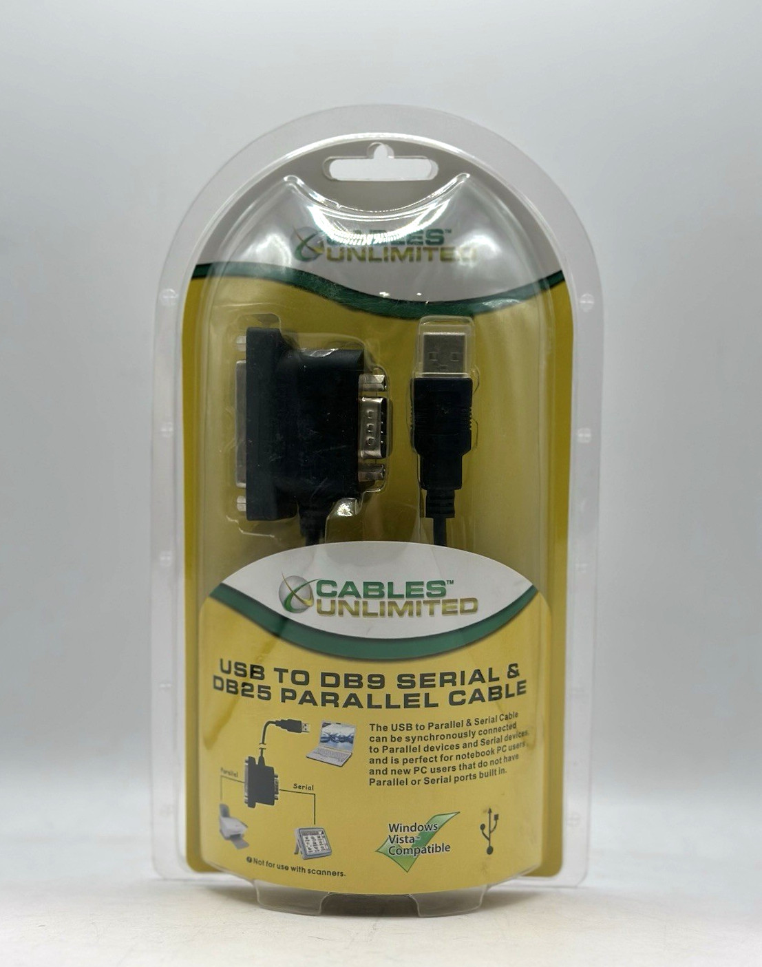 Cables Unlimited USB to DB9 Serial & DB25 Parallel Cable (USB-1480-06)-New