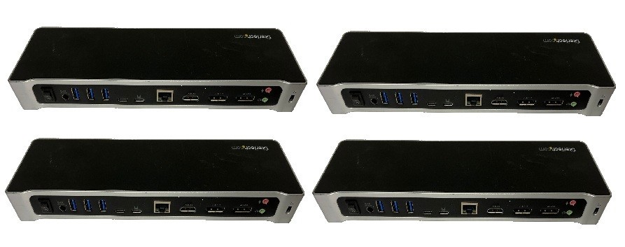 (4) StarTech USB-A Triple Monitor Dock, 2x 4K DP & HDMI, GbE, 5-Port, TAA, RJ45