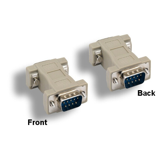 Kentek DB9 9Pin Male/Male Serial AT Modem Adapter RS-232 Straight Through Molded