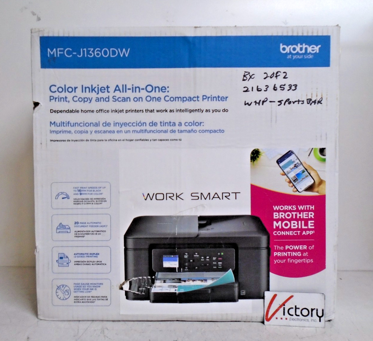 NEW Brother Color Inkjet All-In-One Wireless Compact Printer | MFC-J1360DW