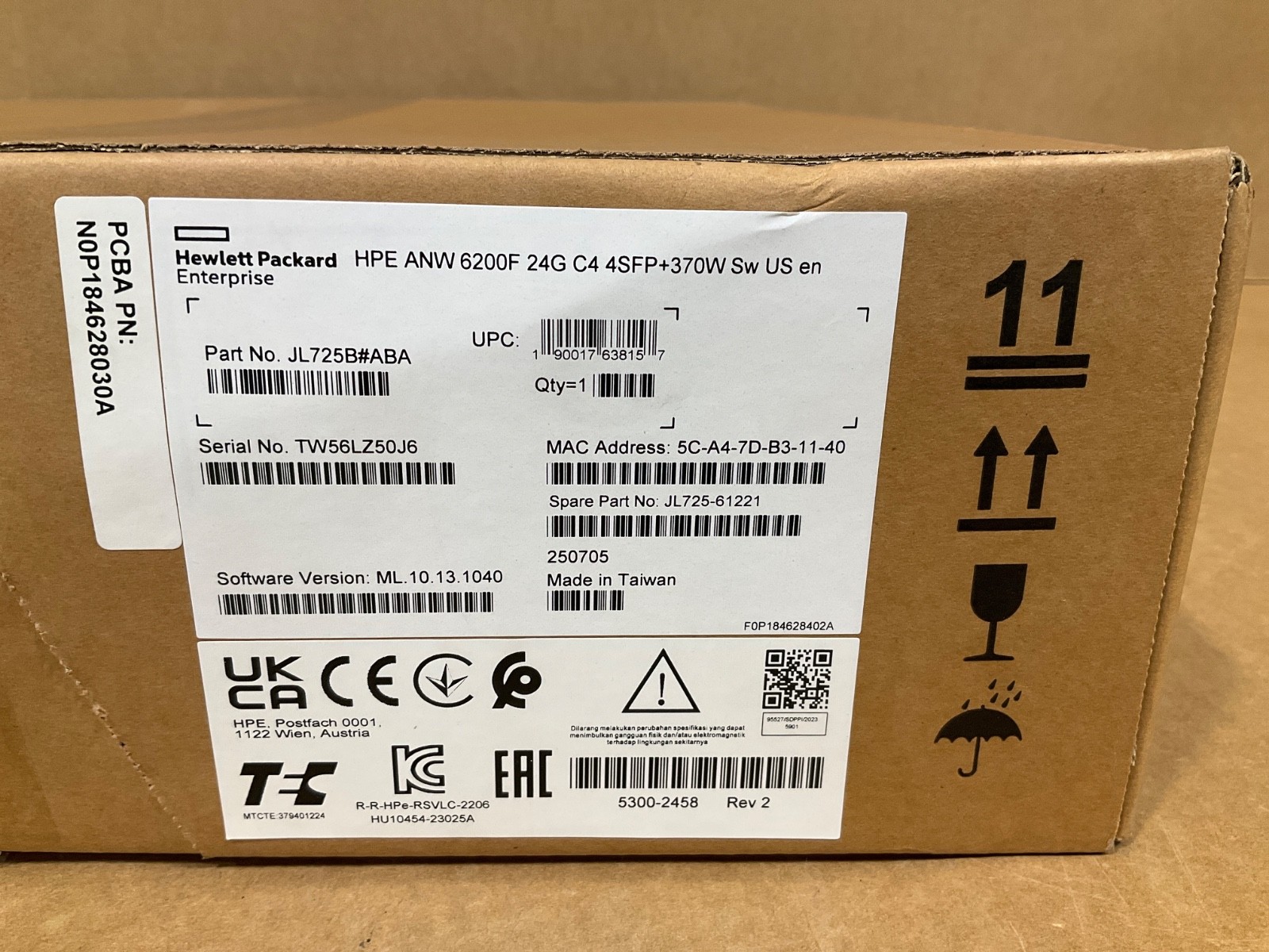 HPE Aruba 6200F 24 port Gigabit PoE+ Switch JL725B NEW SEALED✅❤️️✅❤️️