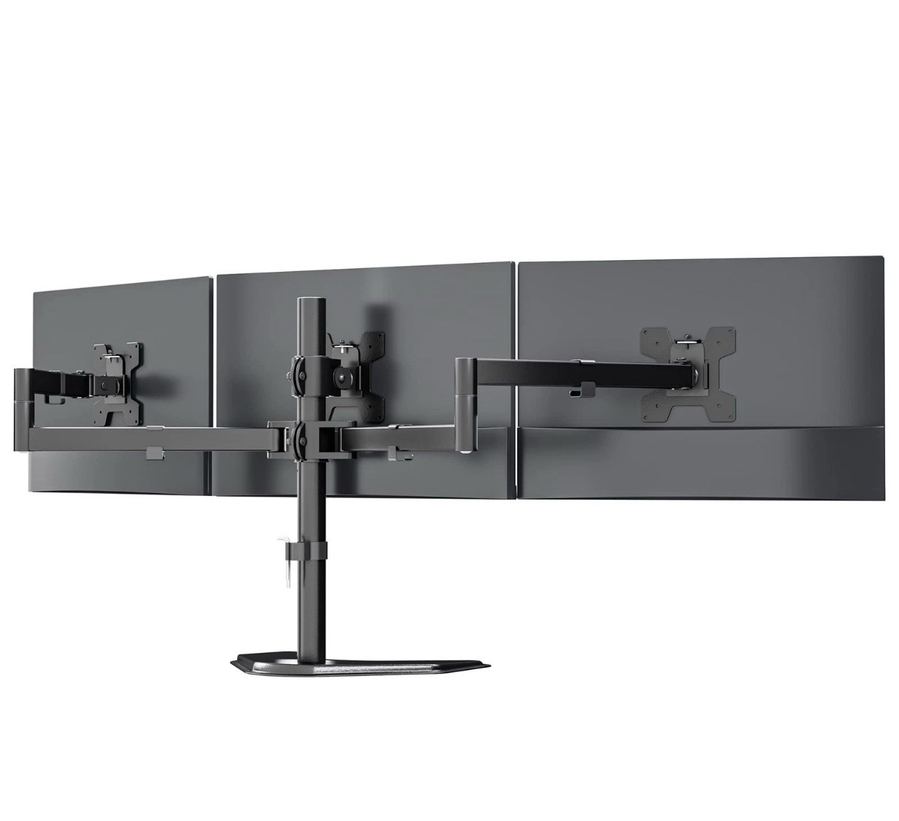 WALI Triple Monitor Stand, Free Standing Three LCD Fully Adjustable Desk Mount