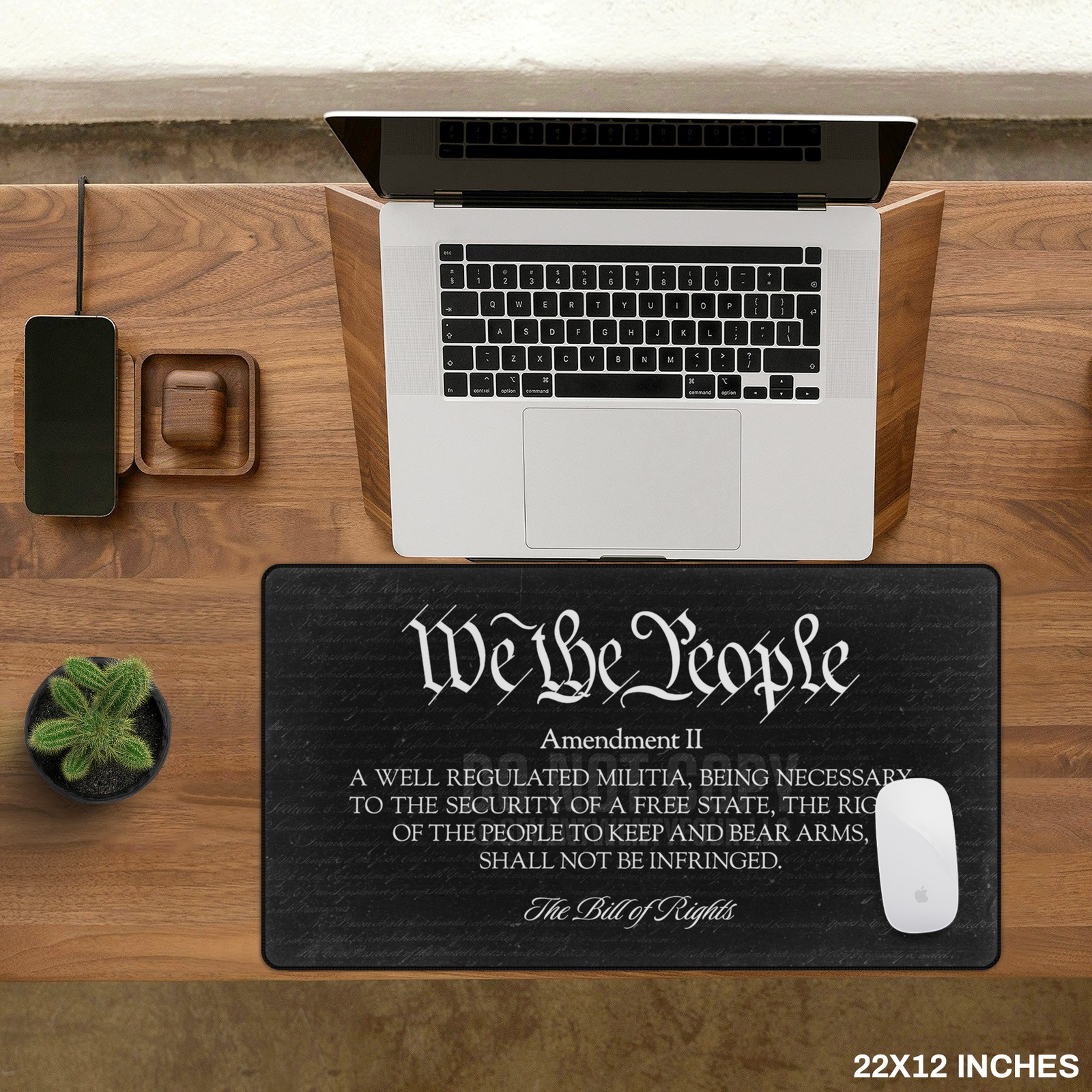 We the People Second Amendment Deskmat, XL Patriotic Mousepad, Bill of Rights