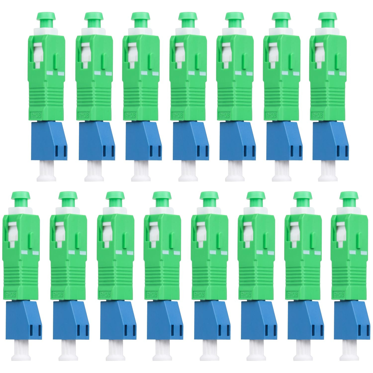 15-Pack SCAPC Male to LCUPC Female Singlemode Adapter Fiber Optic Connector FTTH