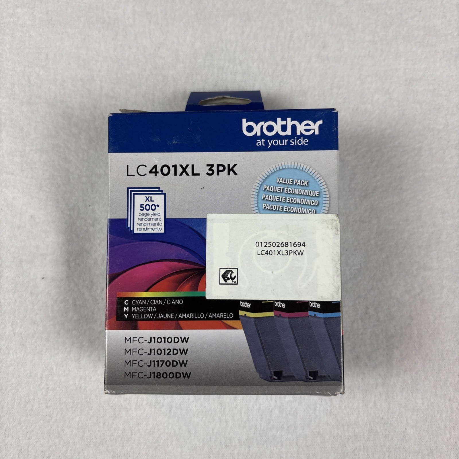 Genuine Brother LC401XL 3 pack High Yield Color Ink Set - Cyan/Mag/Yel 12/2027