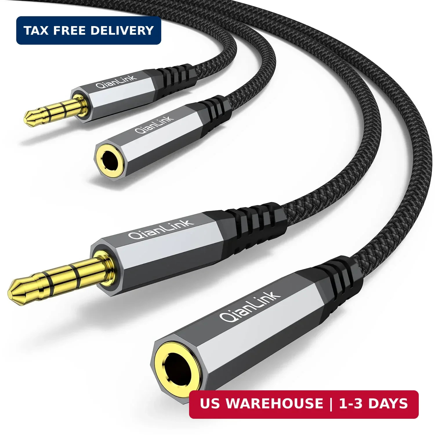 Headphone Extension Cable, (2-Pack, 6.6ft) 3.5mm Extension Audio Male to Female