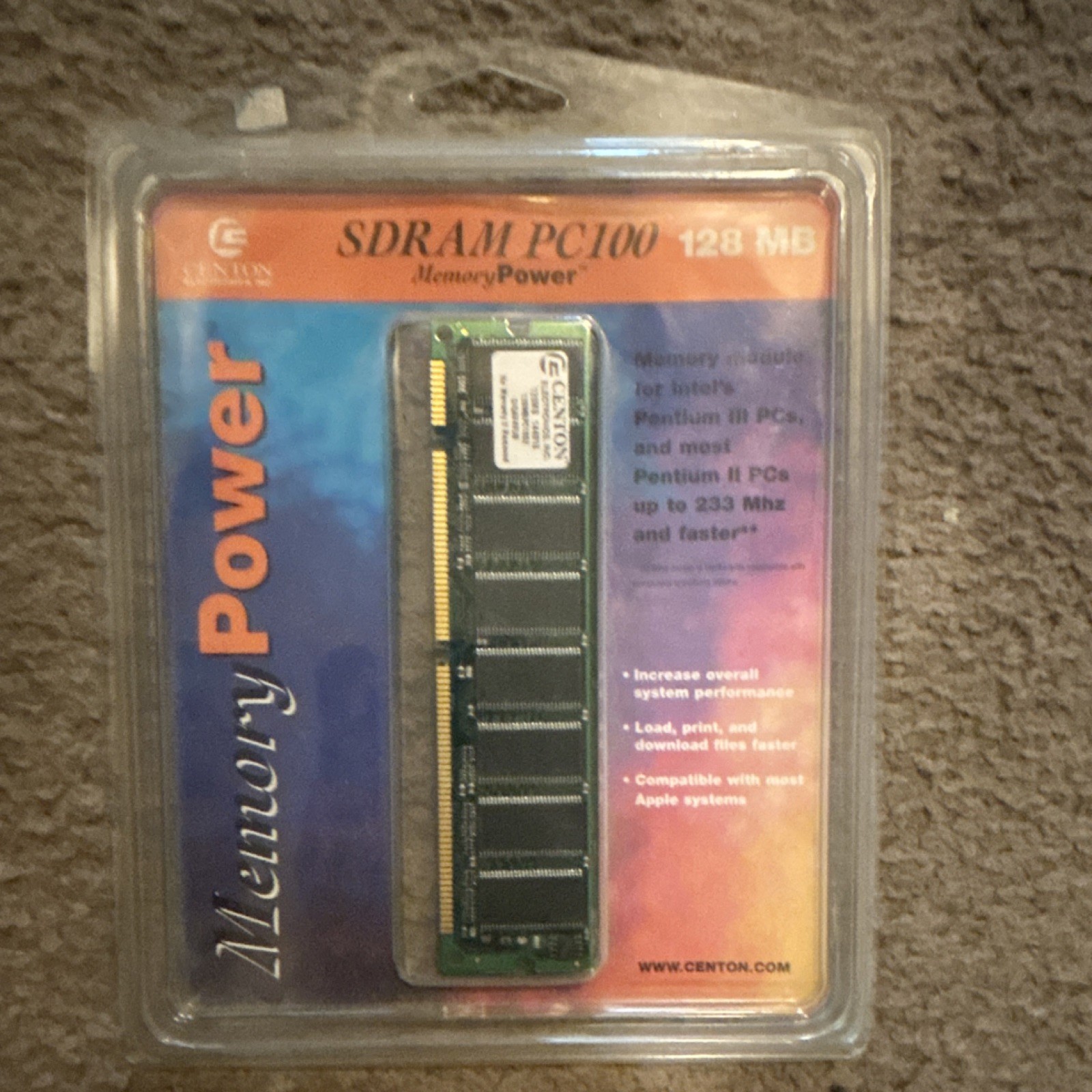 Centon MemoryPower 128MB PC-100 SDR SDRAM 168-Pin DIMM Module (1x128MB)