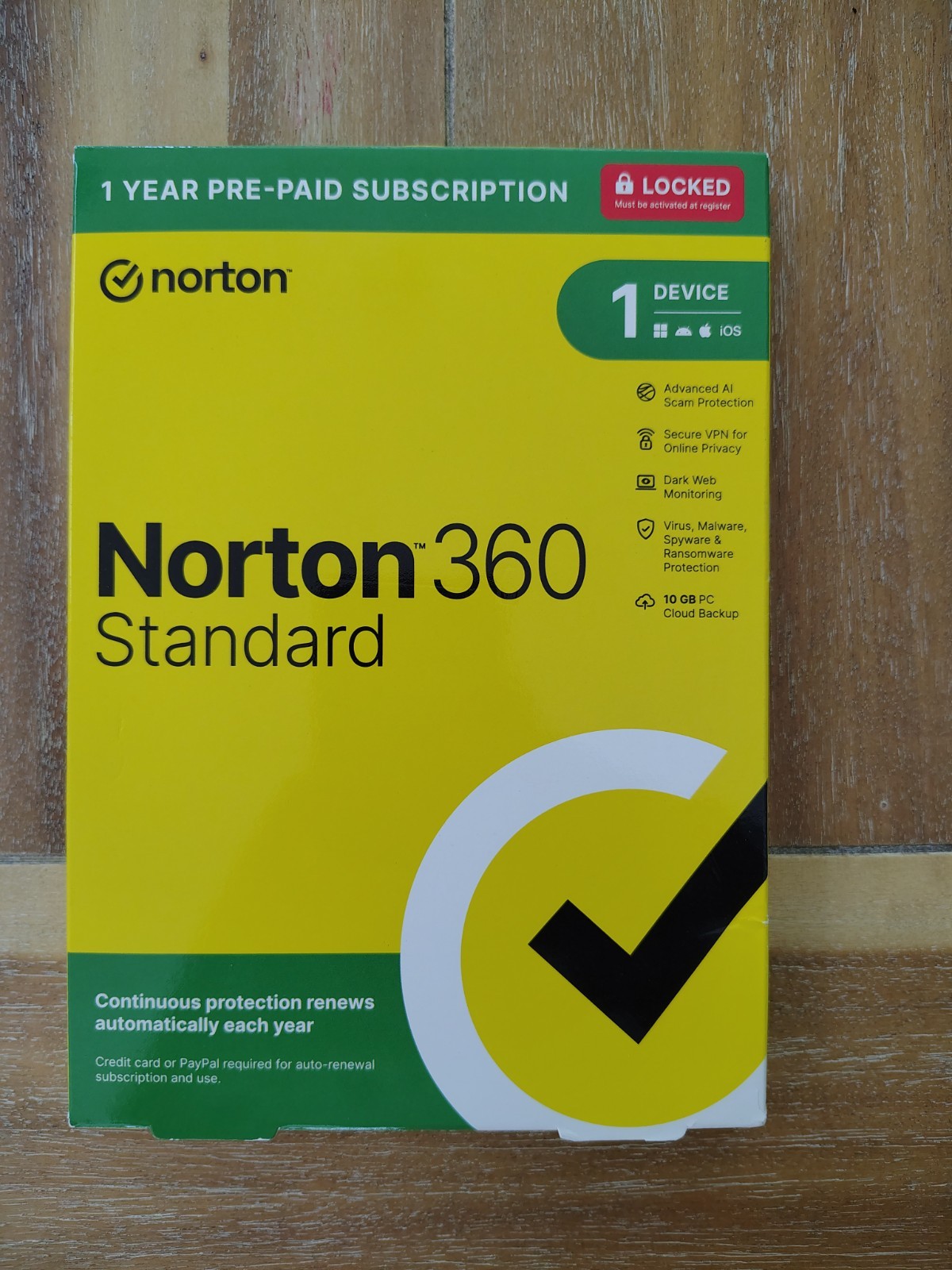 NORTON 360 STANDARD 1 DEVICE 2026 Internet Security Key Card New Ships Fast 