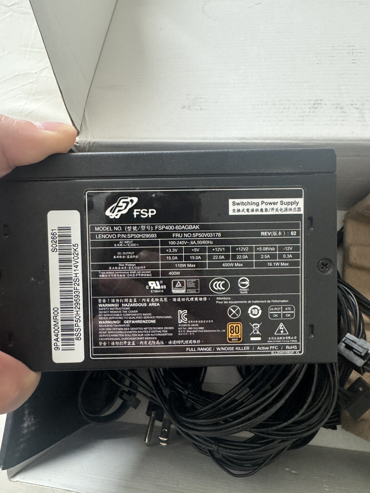 FSP Desktop Computer Power Supply PSU Non-Modular FSP400-60AGBAK
