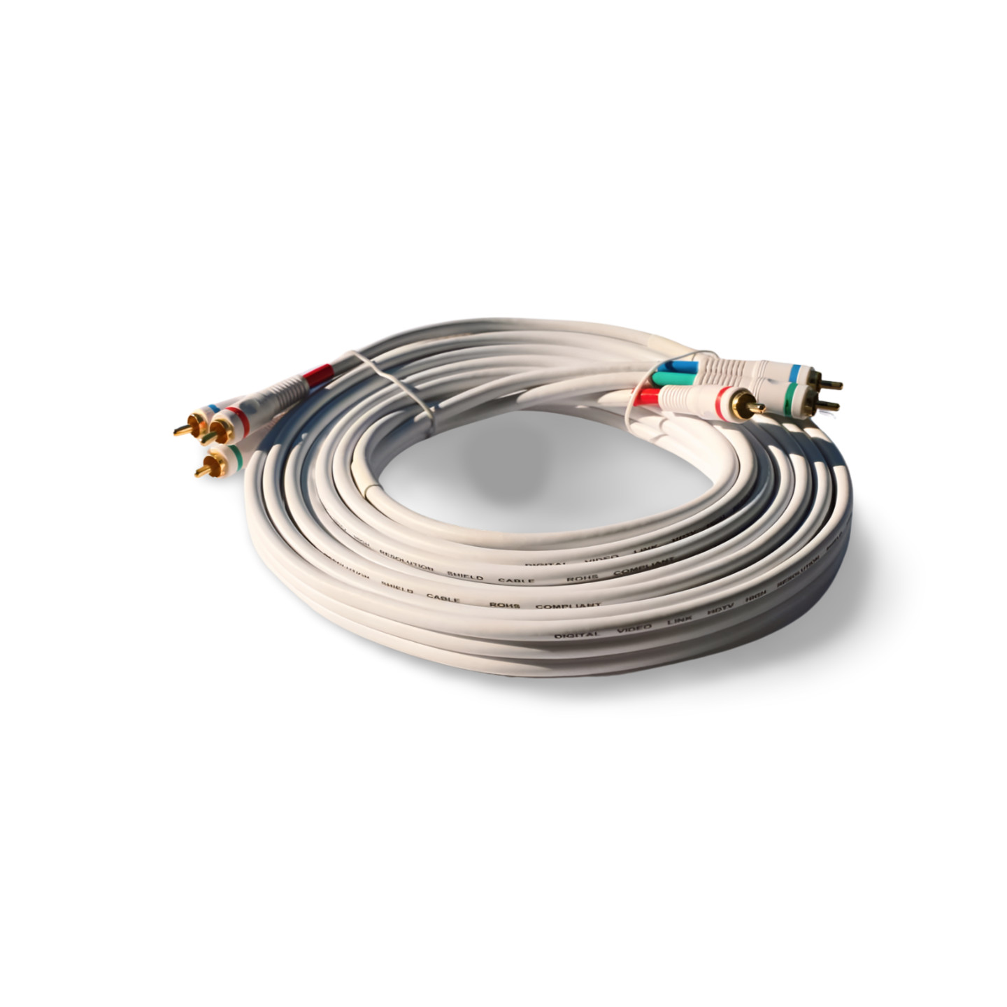 12ft HDTV Component Video Digital TV Triple RCA Shielded 3 - White