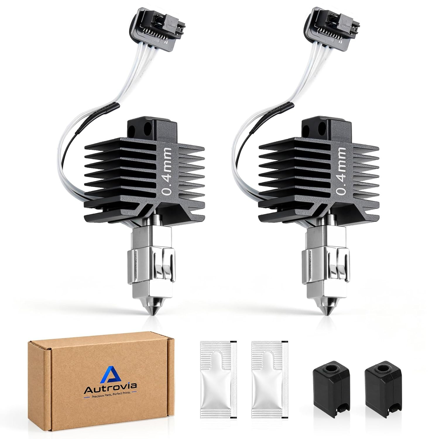 2 PCS P1S/P1P 0.4MM Upgraded Hotend Kit Hardened Steel Nozzle Leak-Proof