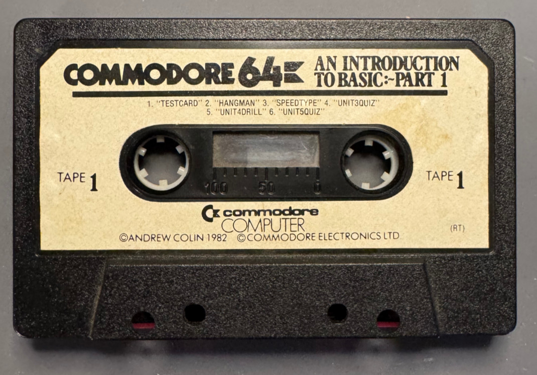 (VG-) Commodore 64 An Introduction to BASIC Part 1 Cassette Tape 1 Untested