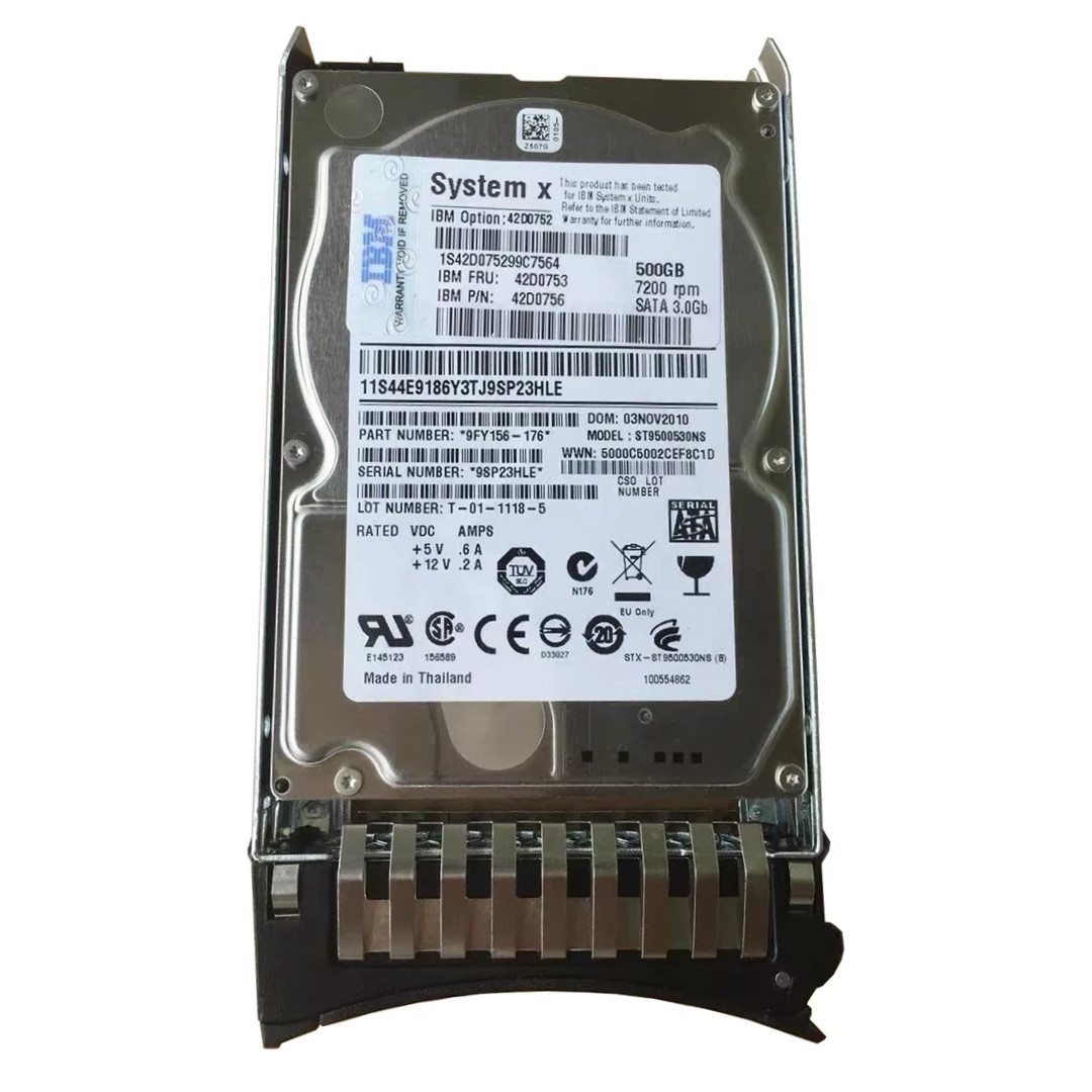 IBM 500GB 7.2K SATA 6Gb/s 2.5" SFF Enterprise HDD 42D0753 ST9500620NS