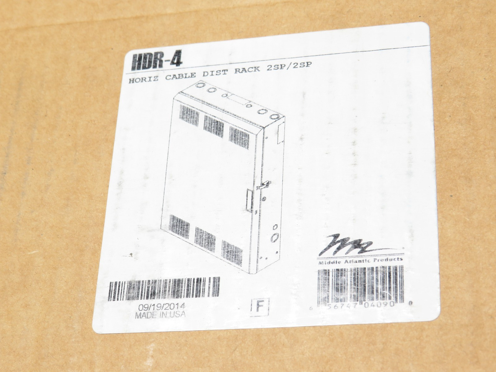 Middle Atlantic HDR-4 Horizontal Distribution Rack (FACTORY SEALED) [SSI]
