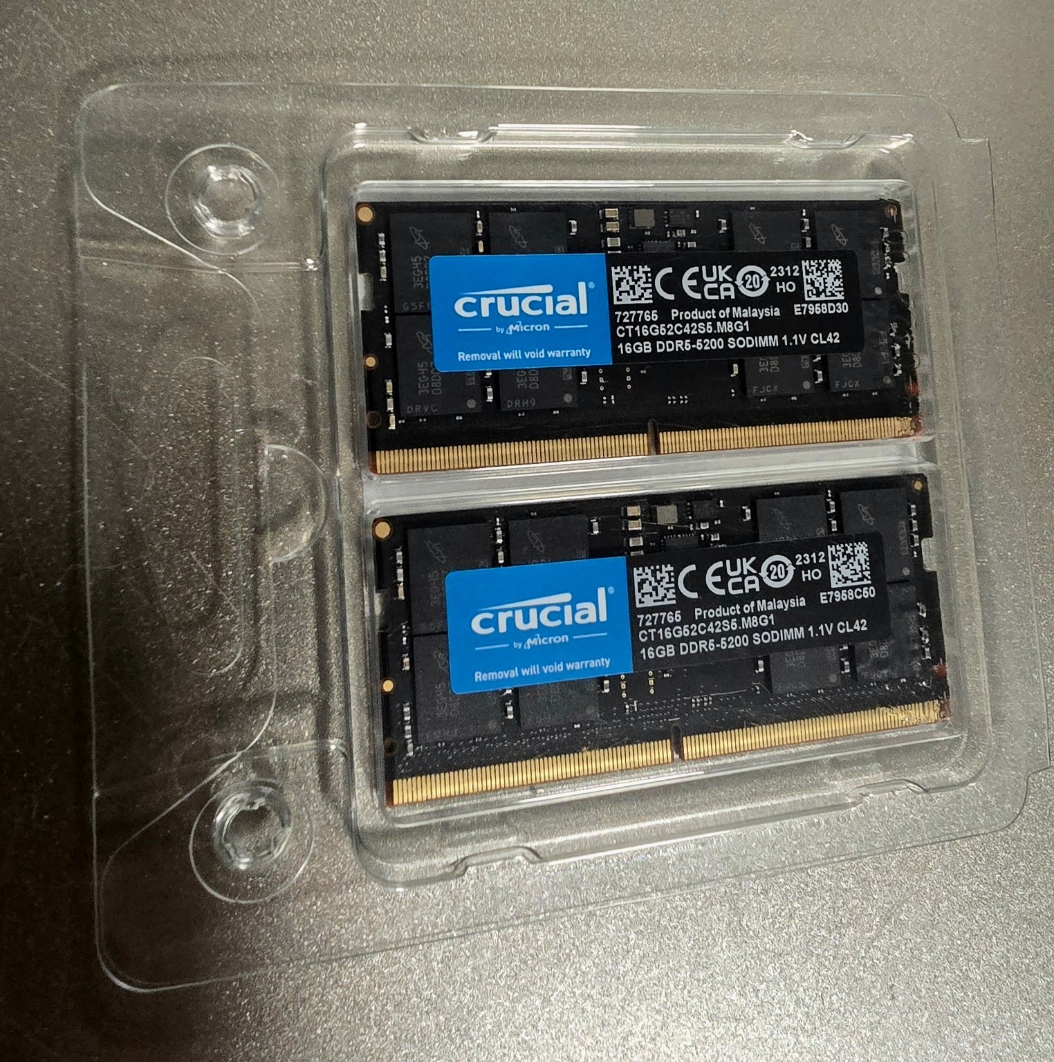 Crucial 32GB 2x16GB DDR5-5200 SODIMM RAM CL42 CT2K16G52C42S5