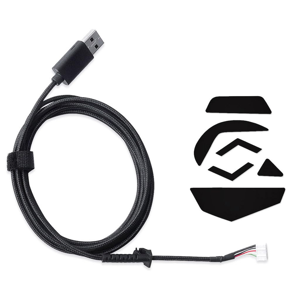 USB Mouse Cable Mice Line & 1 Set Mouse feet Compatible for logit G502 Hero G502