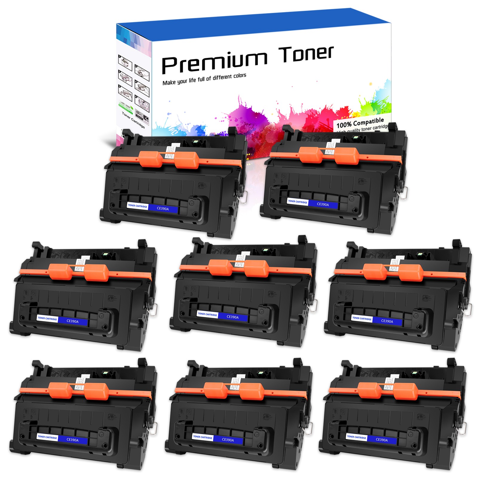 8PK CE390A Toner Cartridge For HP LaserJet Enterprise M4555h MFP,600 M603n M602n