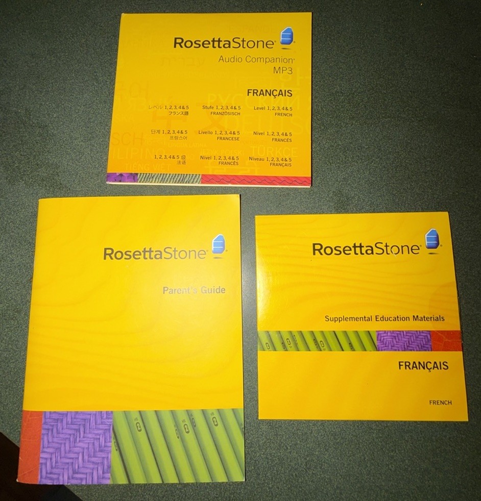 Rosetta Stone Learn French Francais Version 4 Level 1-5 Homeschool WinMac CD ROM