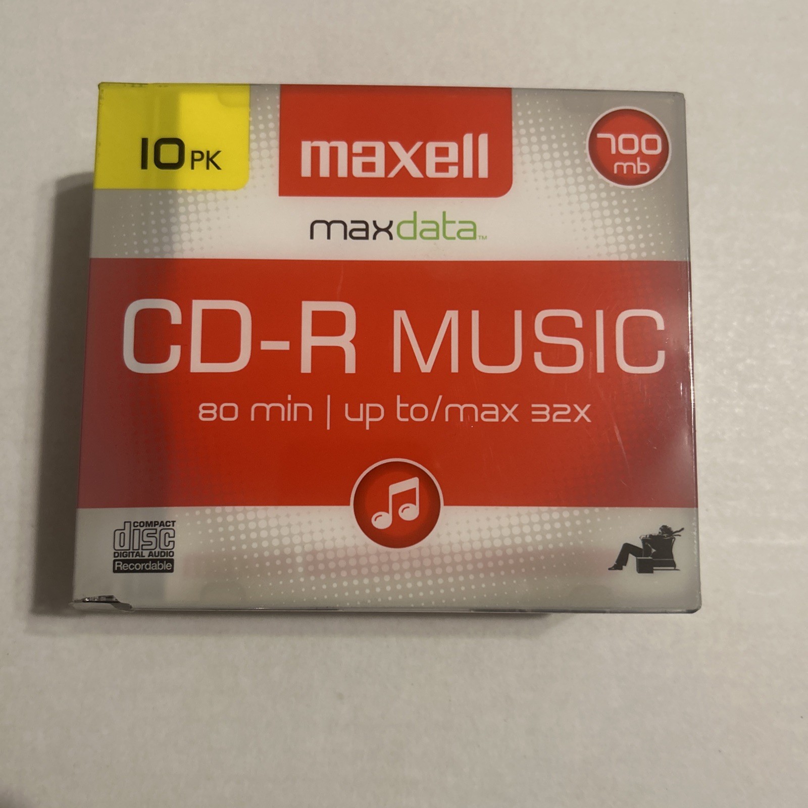 Maxell CD-R Compact Discs Music Audio Recordable 80 Minute, 700mb, 10 Pack New