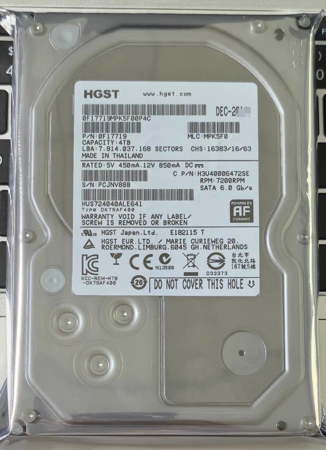 HUS724040ALE641/ALE640 4TB 64MB Cache 7200RPM SATA 6Gb/s 3.5 Internal Hard Drive
