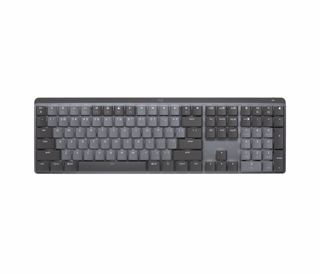 Logitech Core MX Mechanical Wireless Tactile Quiet Keyboard in Graphite - New