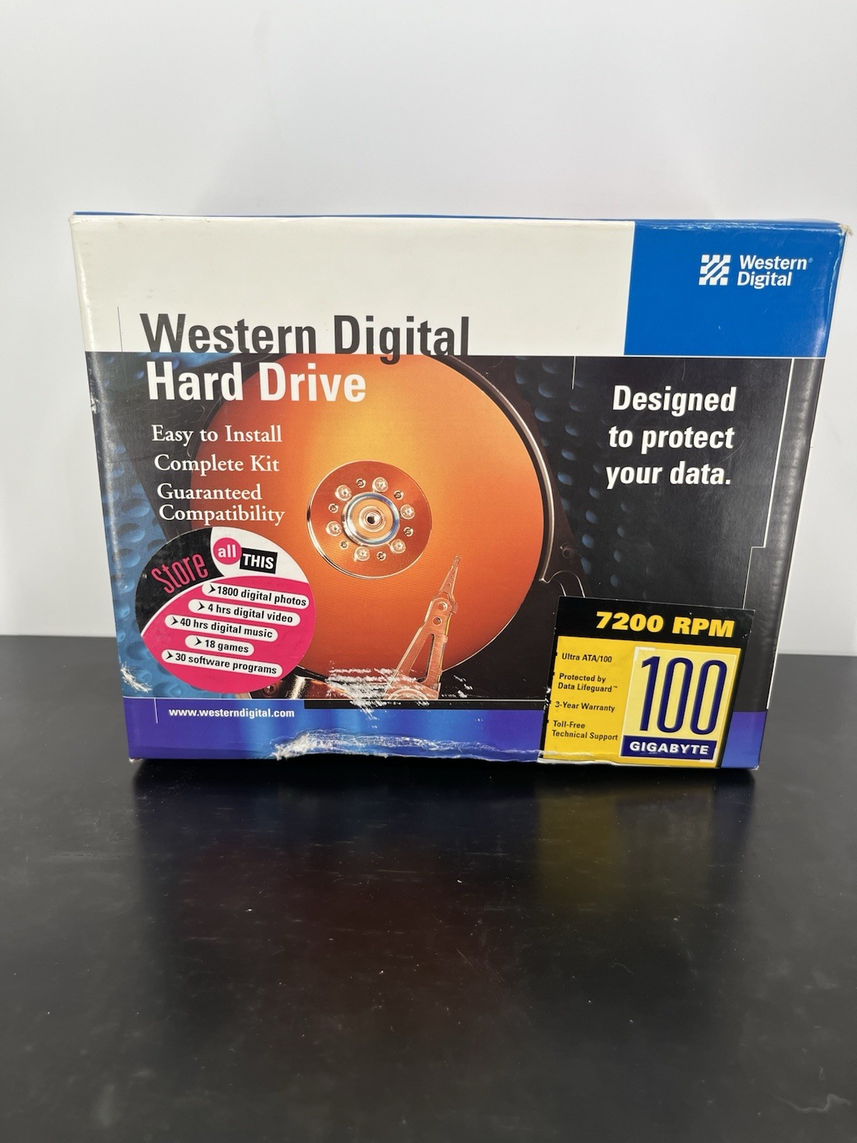 Vintage Western Digital Internal EIDE 100 GB Hard Drive Model WD1000BB.