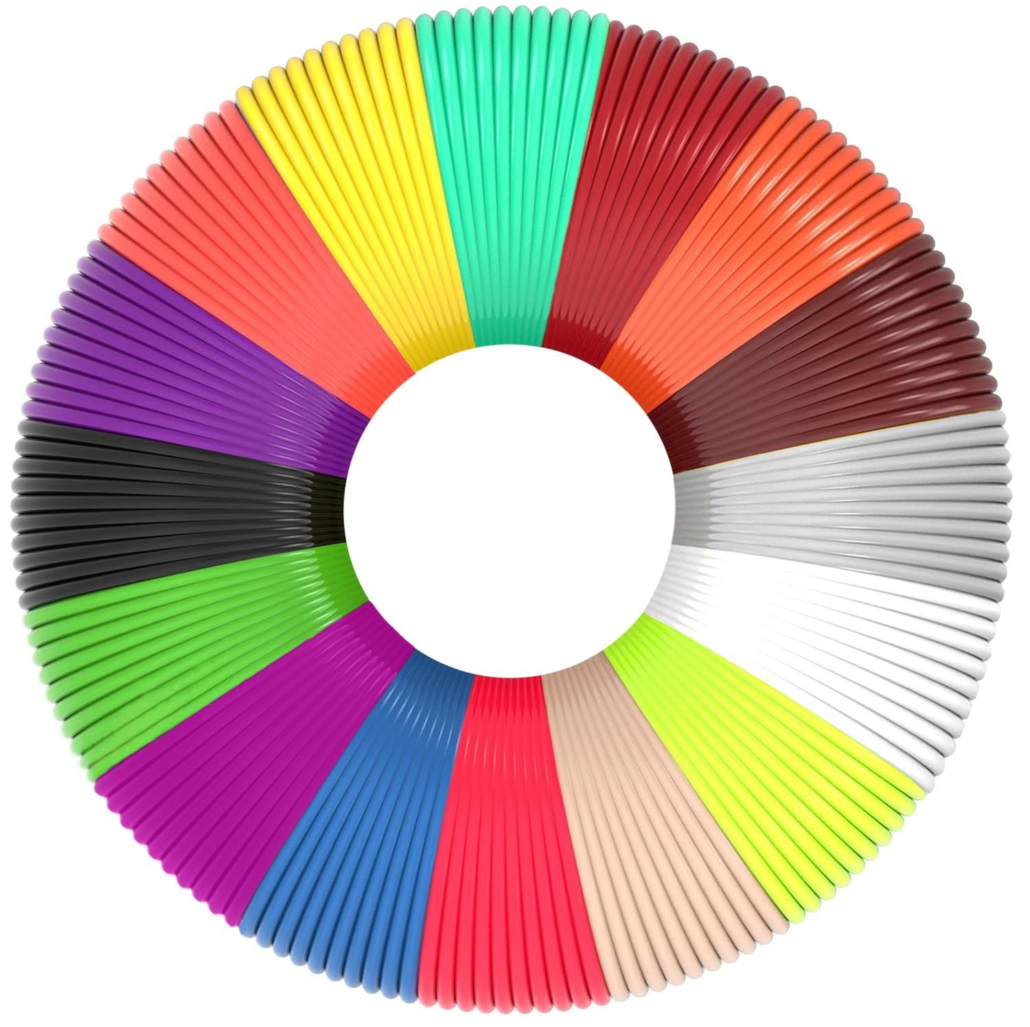 3D Pen Filament Refills, 15 Colors, 1.75mm PLA 3D Printing Threads