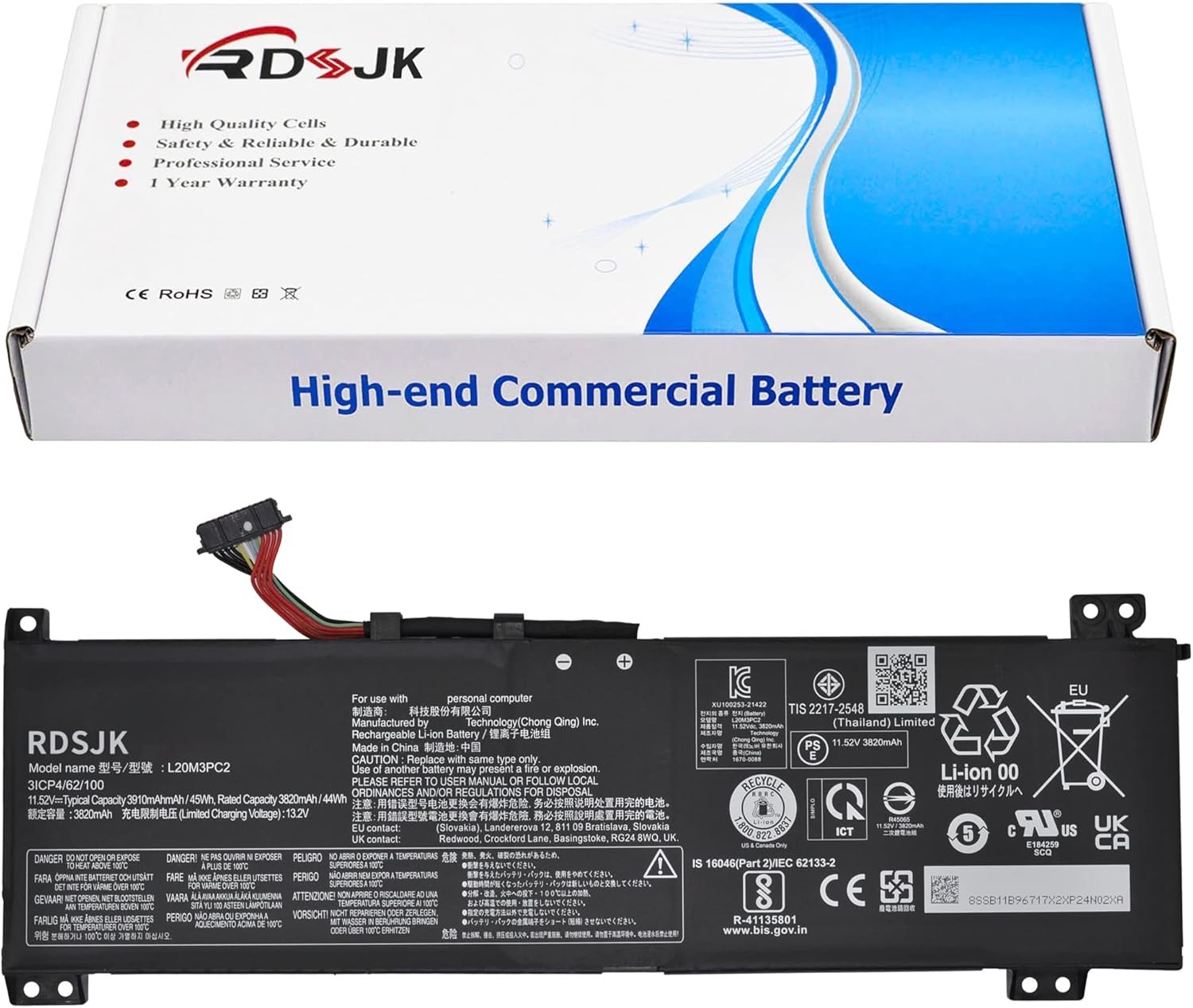 L20C3PC2 L20D3PC2 L20M3PC2 Laptop Battery for Lenovo Ideapad Gaming 3i 3 15ACH6