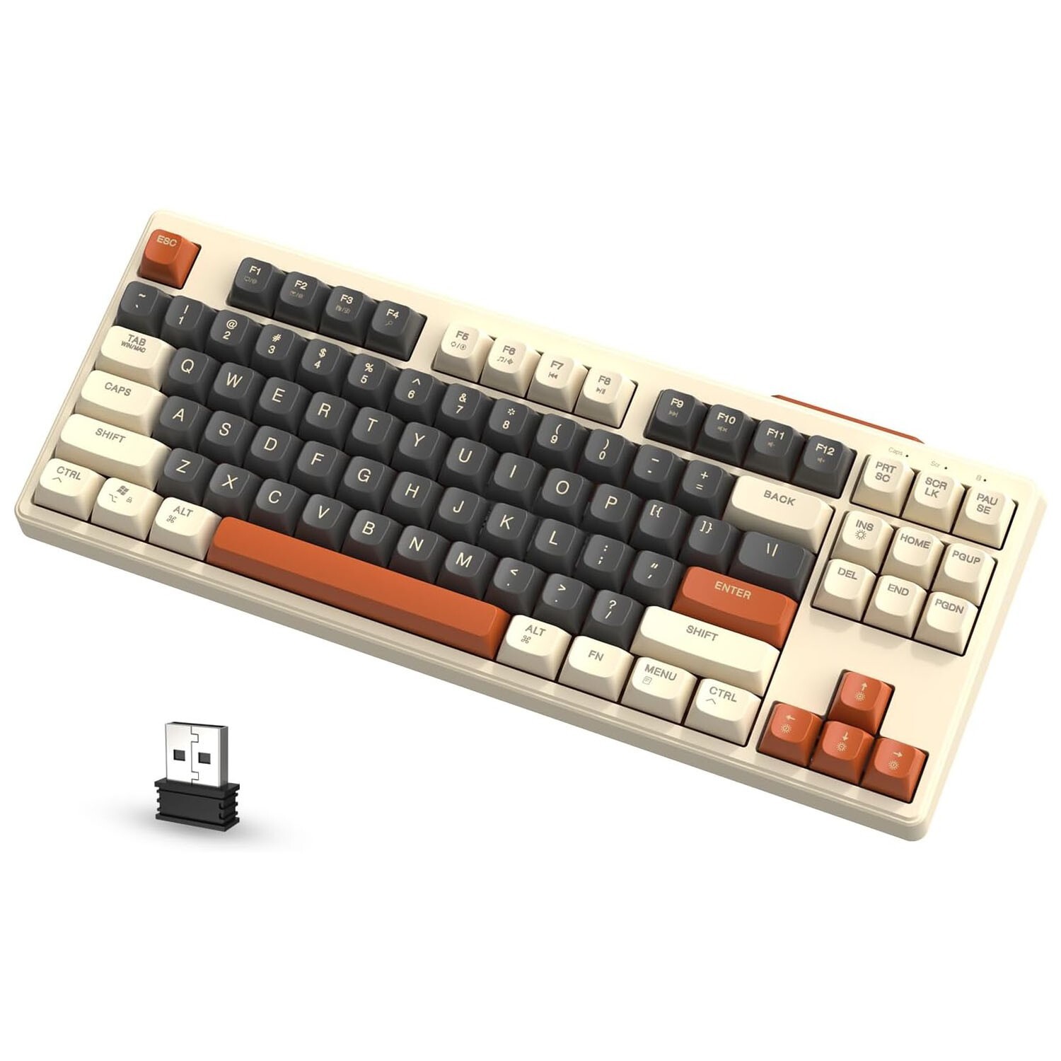 Wireless Bluetooth Gaming Keyboard RGB Backlit Membrane Silent Keys for PC Mac