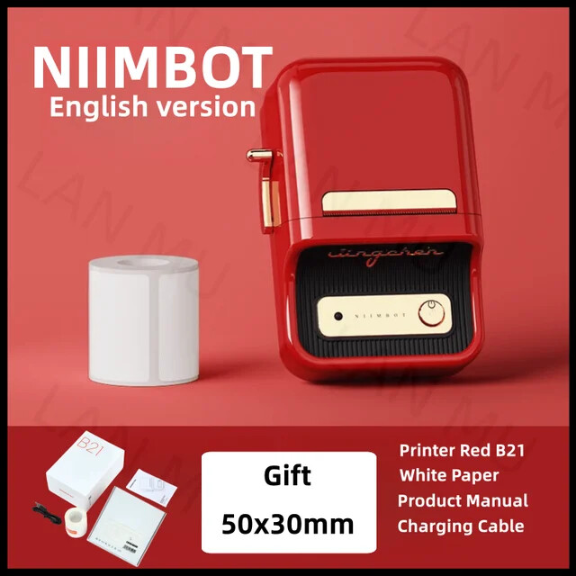 NIIMBOT B21 Mini Label Maker Thermal Printer Wireless Portable Inkless Barcode