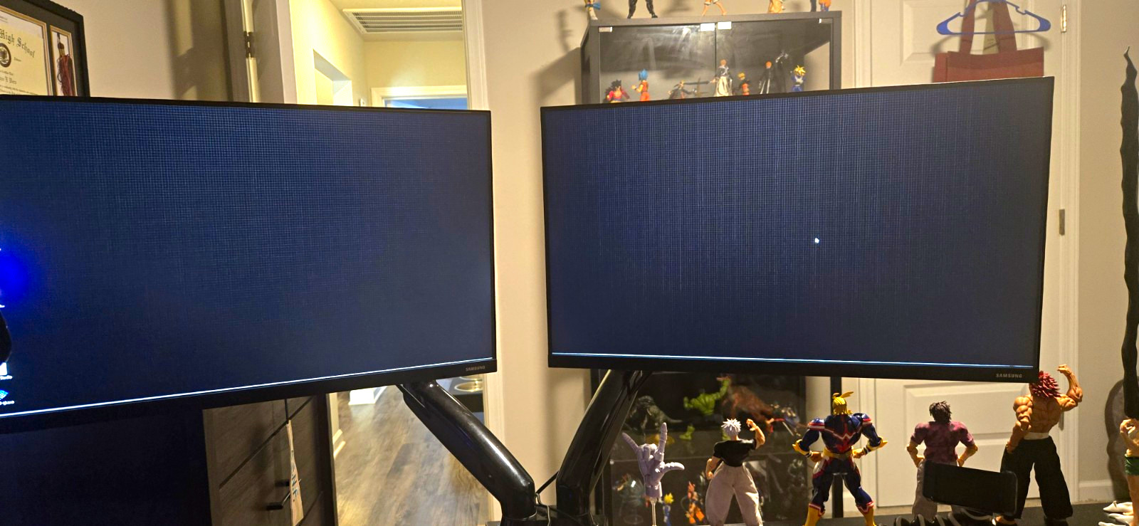 Samsung 24" Dual Monitor Bundle + HUANUO Arm, Original Stands & Cables