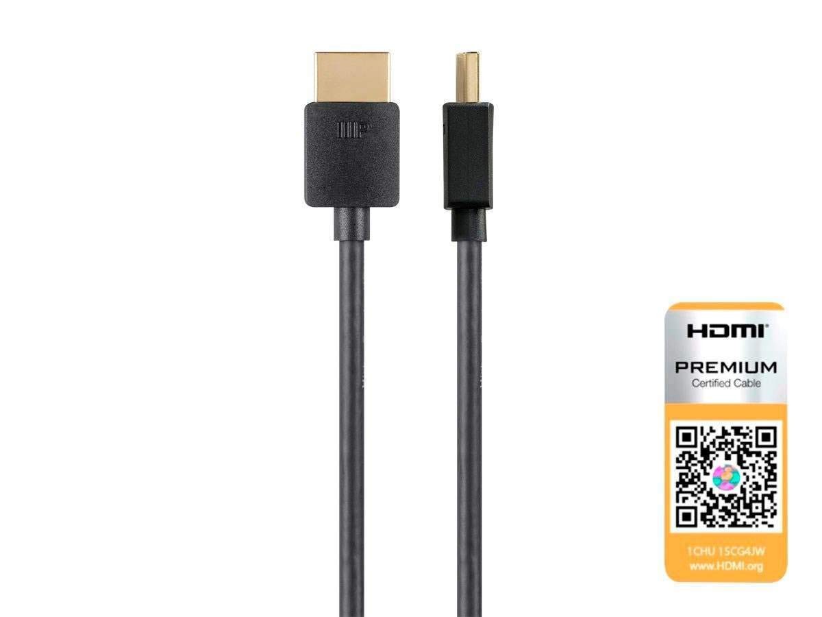 Monoprice High Speed HDMI Cable 4K HDR 18Gbps 36AWG Ultra Slim 8ft Black