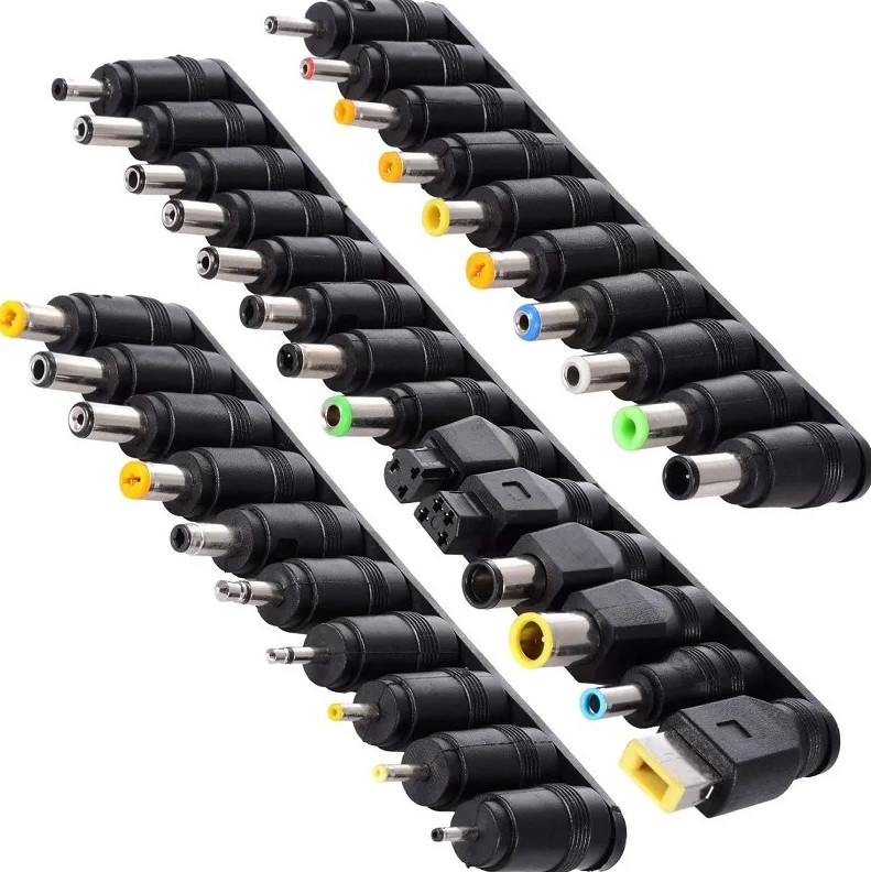 34Pcs Universal Laptop Dc Plug Set Notebook Power Jack Tips Adapter Kit
