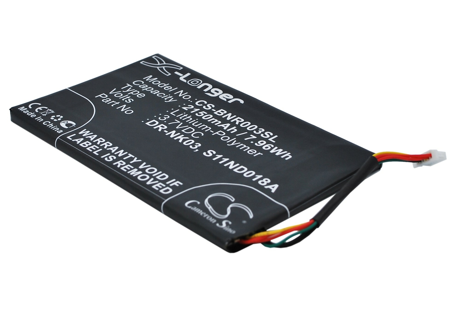 Battery For Barnes & Noble BNRV300, BNTV350, Nook Simple Touch, Simple Touch 6"