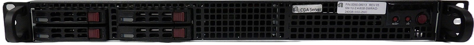 SuperMicro CSE-111 CGA Server SM-1U-2.4-8GB-SWRAID-240GB-SSD-2NIC New Surplus