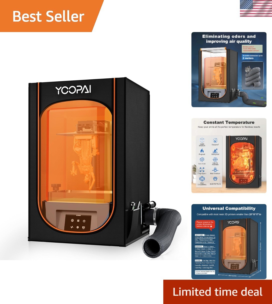 Multifunctional Resin 3D Printer Enclosure with Ventilation Filter