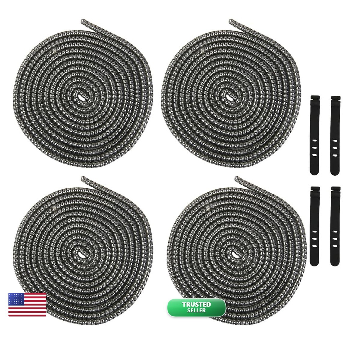 QLD COVER 4pcs 1.6M(5.25FT) Spiral Cable Protector for Phone/Pad/Laptop USB