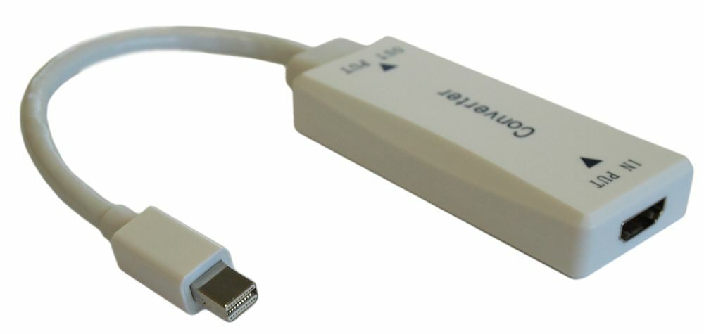 HDMI Female (Source) to Mini DisplayPort (Monitor) Male Adapter  White