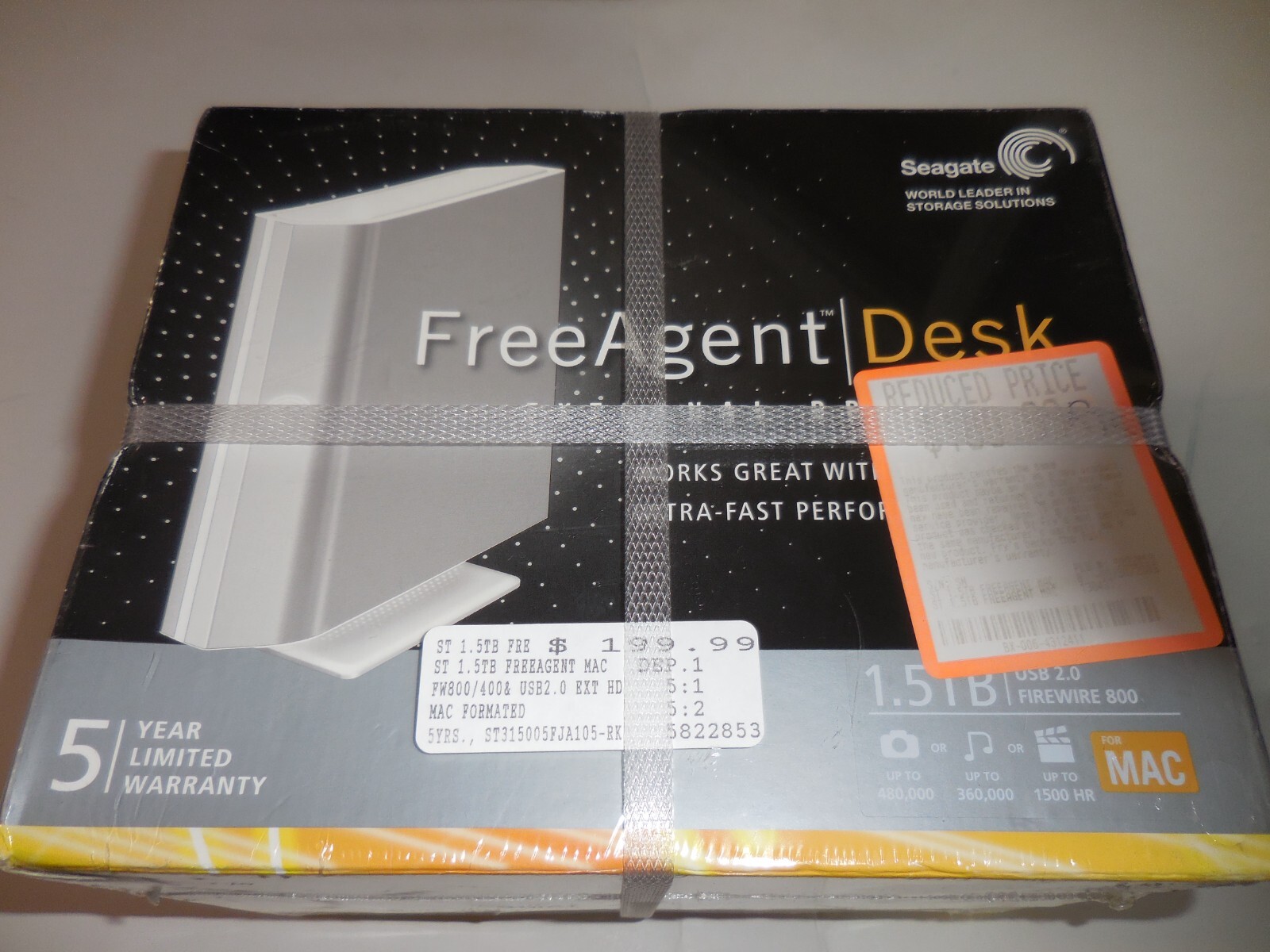 Seagate Free Agent Desk External Hard Drive 2.0 1TB Storage  for MAC