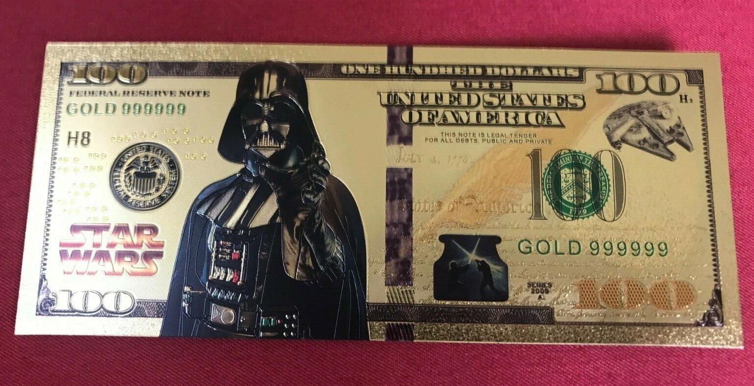 23 x NOTES COMPLETE SET - STAR WARS COLLECTABLE GOLD FOIL $100 NOTE