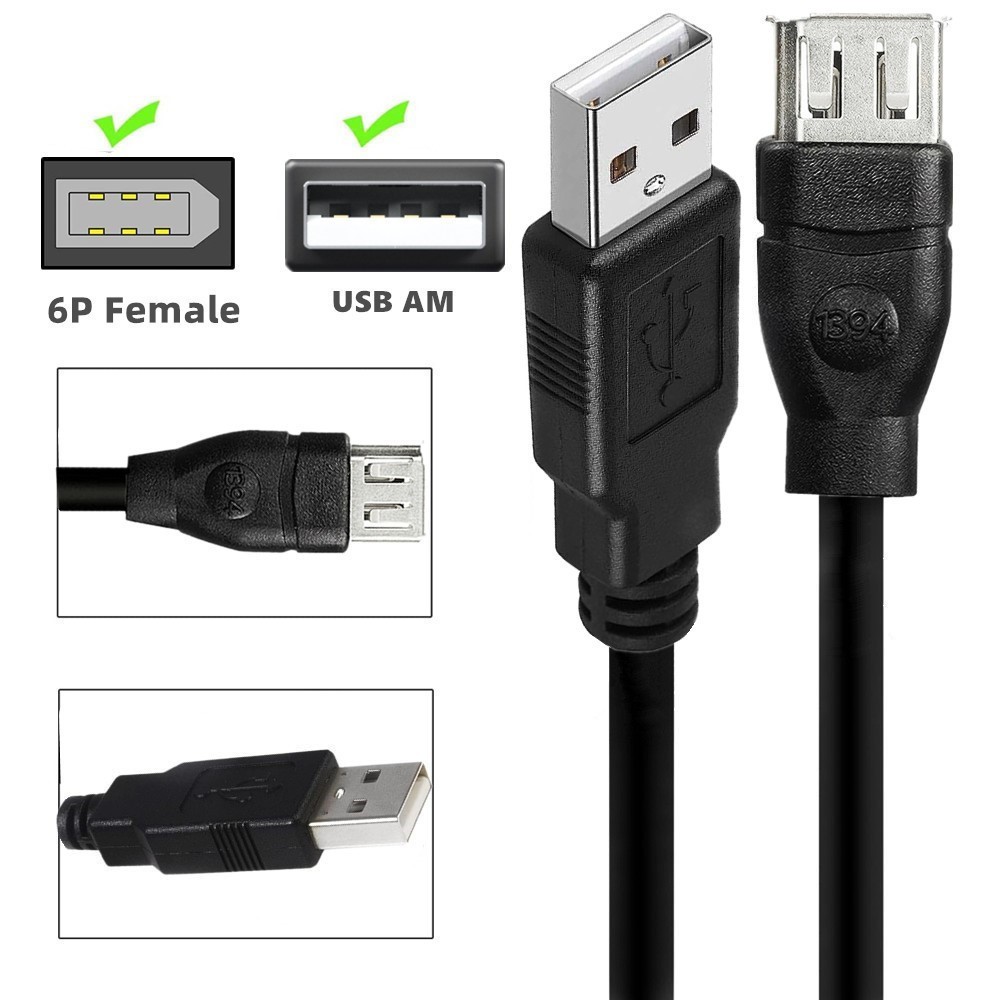 1PC IEEE 1394 Cable Firewire 6 Pin Female To USB 2.0 AM Cable For Digital Camera