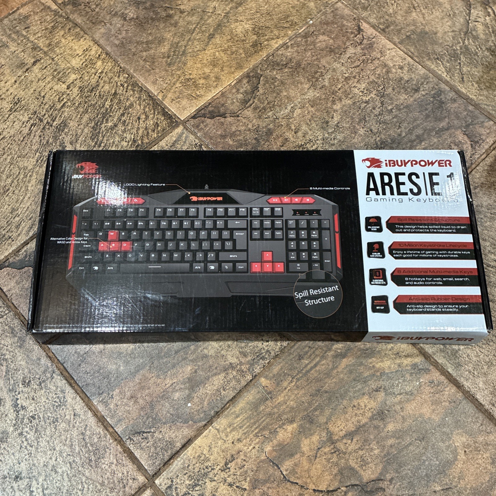 IBuyPower High Performance Gaming USB Wired Red / Black Keyboard, IBP-ARES E1