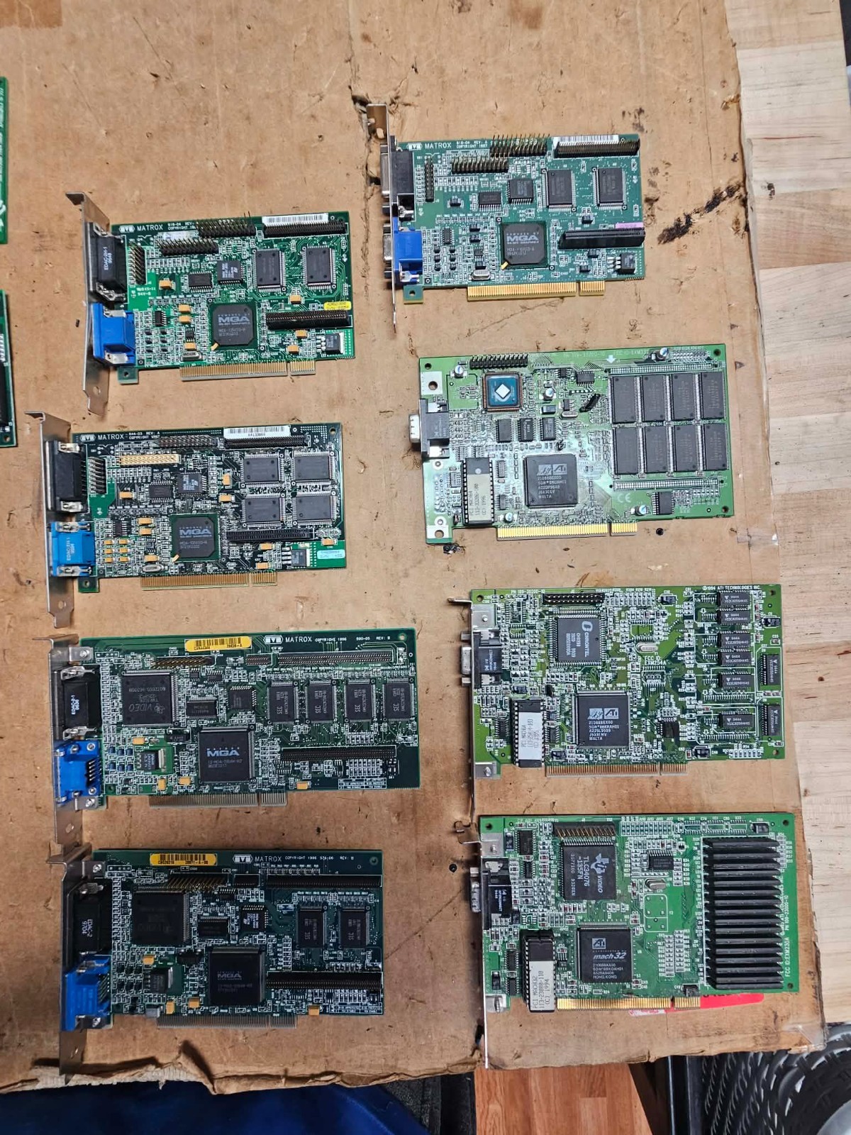 Lot 8x Clean Vintage Retro PCI Video Graphics Cards 386 486 ATI Mach32 64 Matrox