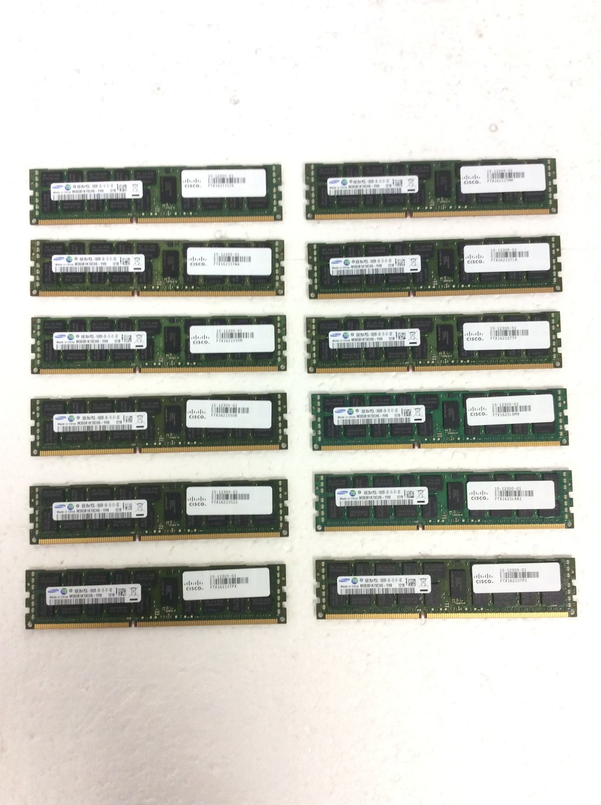 12x Samsung 8GB 2Rx4 PC3L-10600R DDR3 ECC Server Memory Ram M393B1K70CH0-YH9