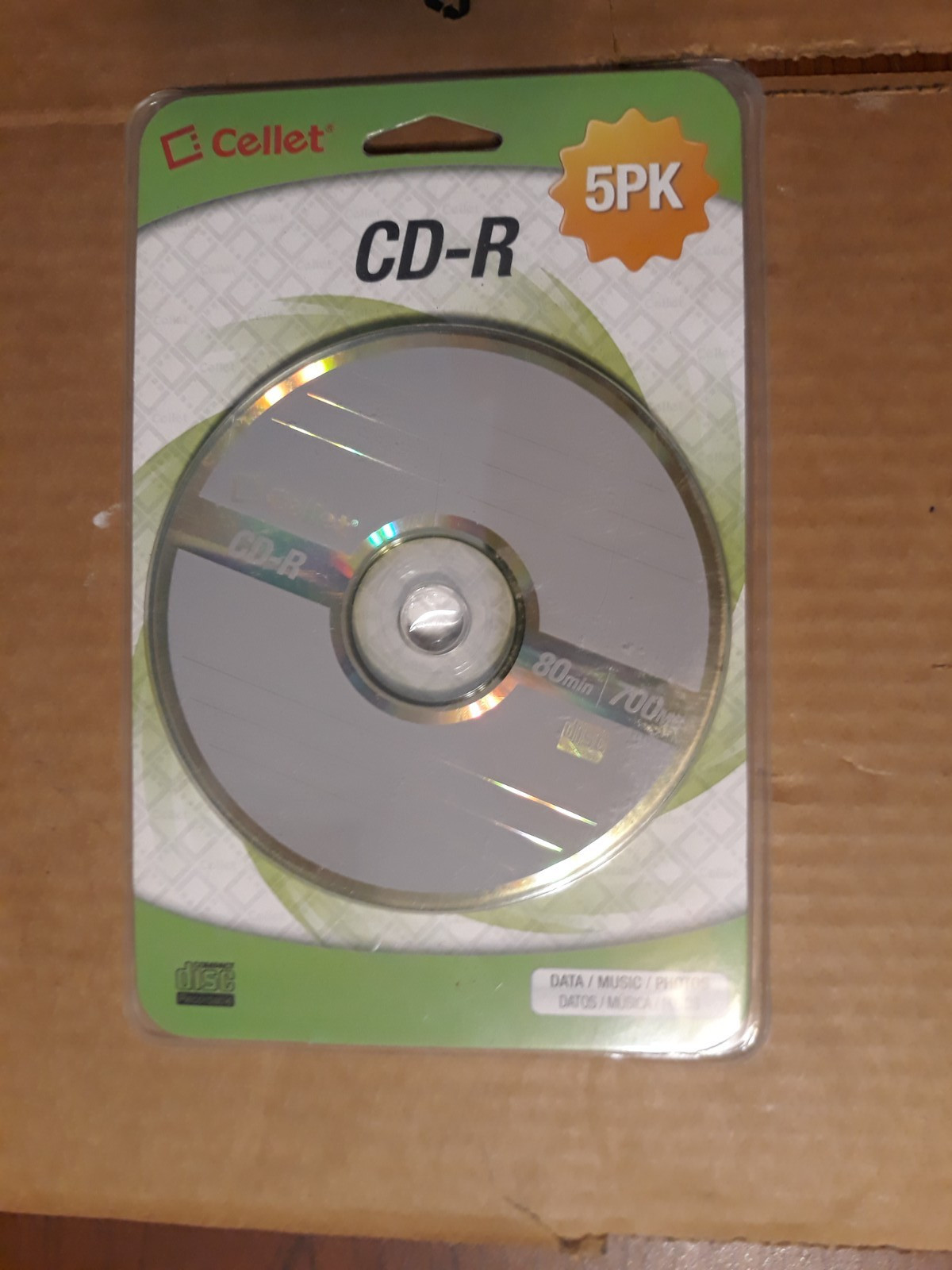 Cellet CD-R 5Pack : 700MB 80 Minute Blank Discs, 2016019698